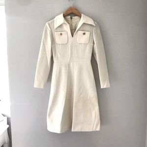 Vintage Cream Midi Dress